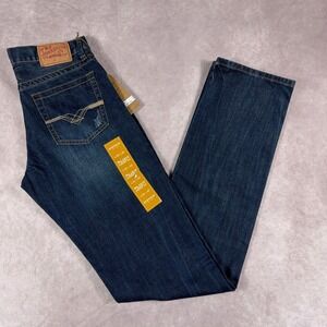 Stetson Modern Straight Leg Jeans 1312 Dark Wash Distressed 30x40 NWT Blue